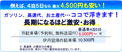 伊丹空港安い駐車場料金